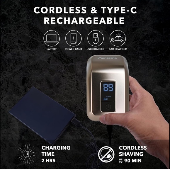 Brand New 5-in-1 Electric Wet/Dry Bald Head Shaver for Men Cordless Palm Sized - Picture 6 of 15